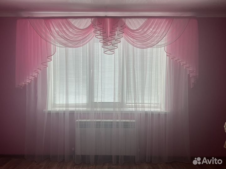 Шторы с ламбрекеном + тюль