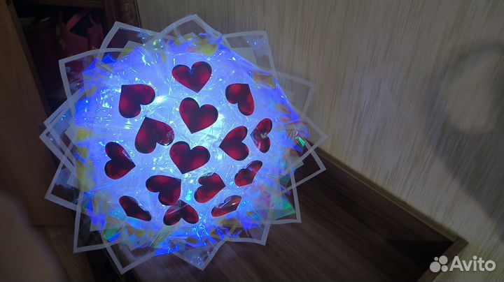 Подарок на 8е марта, светящийся букет