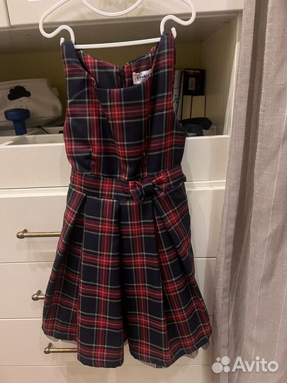 Платье школьное в клетку для девочки