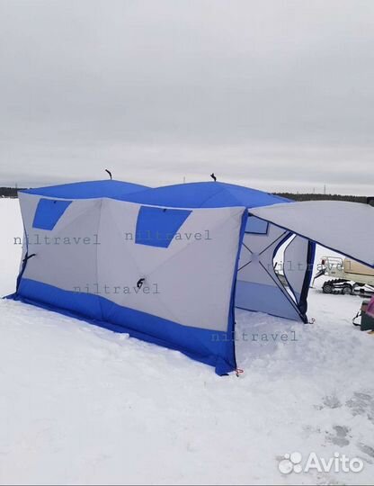 Трехслойная палатка-куб для зимней рыбалки 400x200