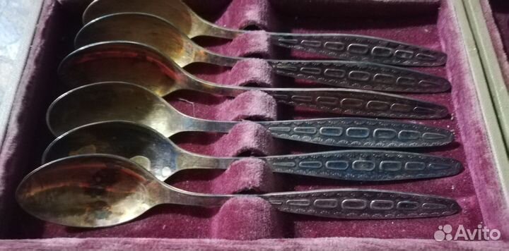Набор чайных и кофейных ложек из мельхиора