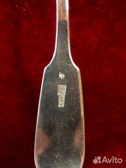 Антикварная серебряная ложка, Казанское клеймо,84п