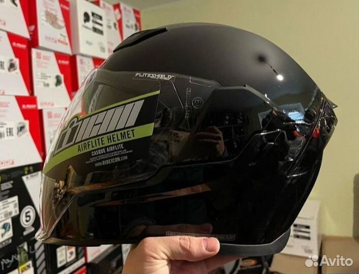 Шлем icon airflite, черный, размер М