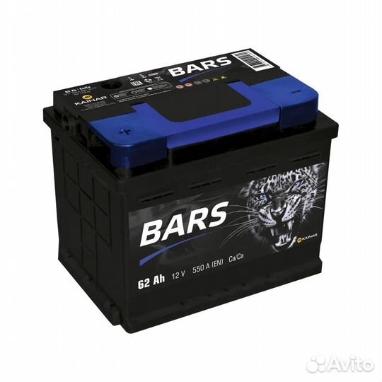 Аккумулятор Bars (Барс) 62Ah 550A(en) о/п И п/п