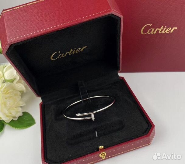 Браслет cartier гвоздь тонкий с камнями