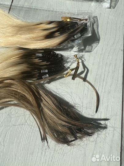 Волосы для наращивания блонд 45 см