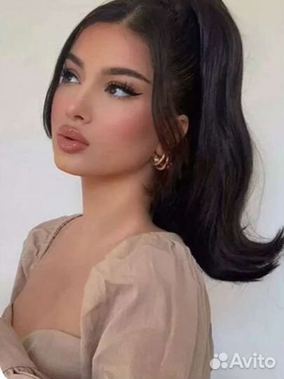 Хвост из натуральных волос на крабе