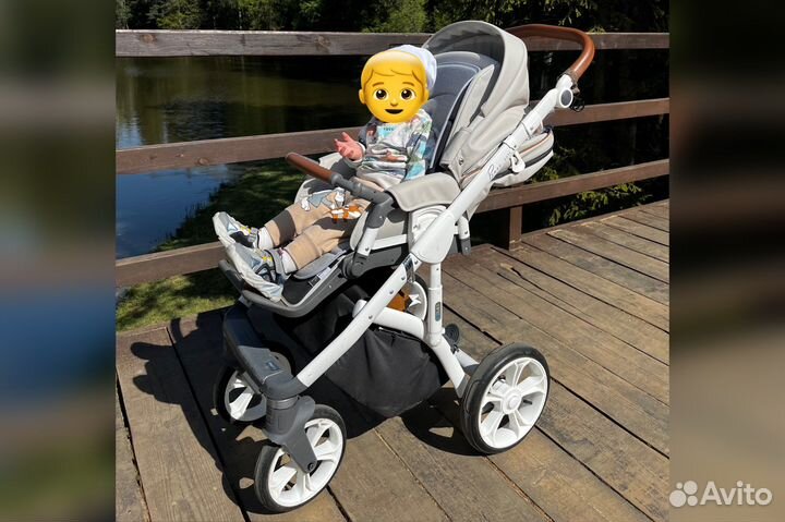 Коляска 2 в 1 экокожа, бу