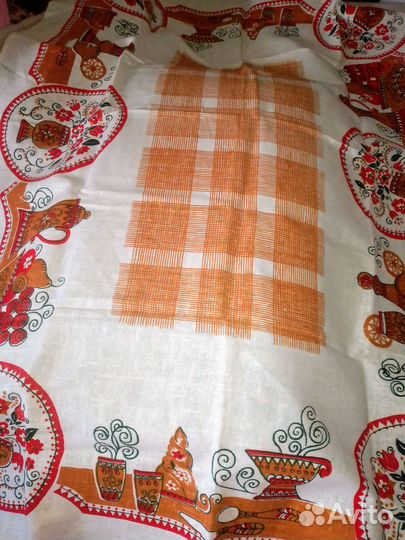 Скатерть и полотенце льняные новые СССР