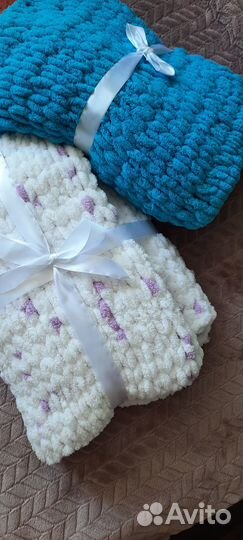 Плед детский вязаный ручная работа