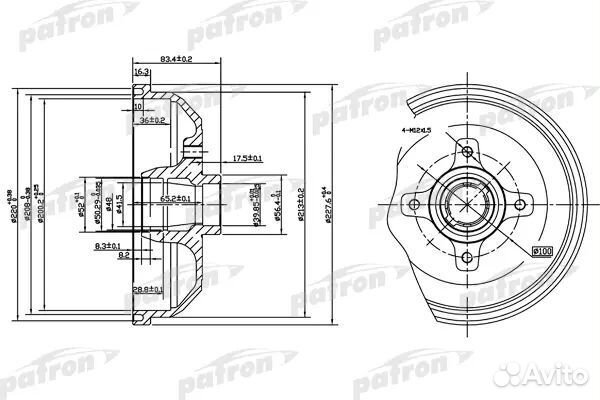 Patron PDR1115 Барабан тормозной задн opel corsa A