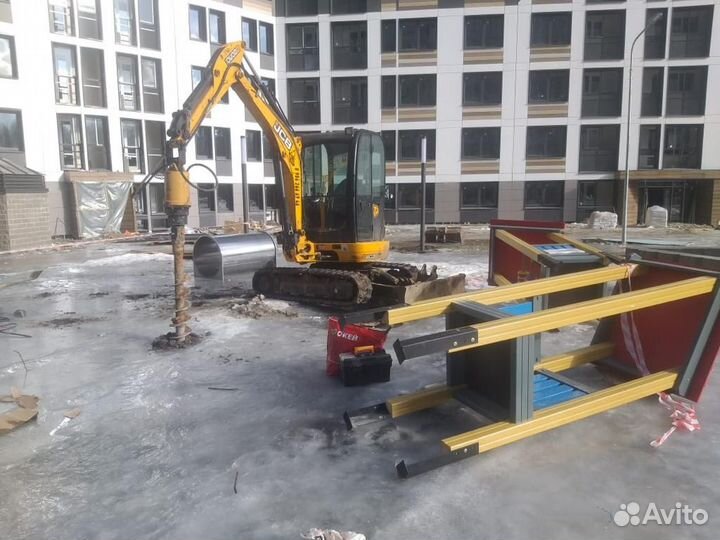 Аренда Мини экскаватор, Ямобур, Гидромолот JCB