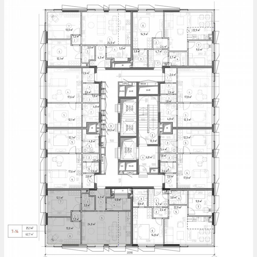 2-к. квартира, 61,5 м², 3/30 эт.