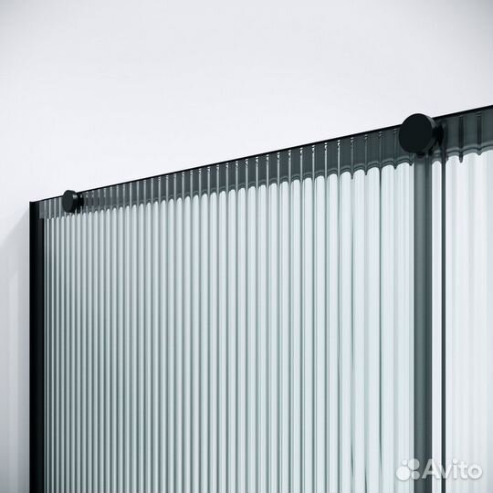 Душевая дверь Niagara Nova 120 NG-84-L12FHB профиль черный матовый/стекло рифленое