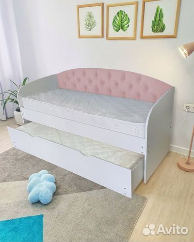 Кровать велюр для малыша доп место лдсп