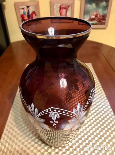 Ваза для цветов цветное стекло СССР