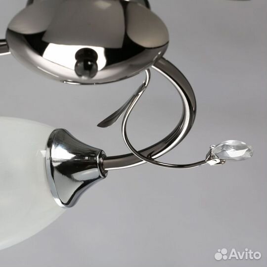 Люстра металл и стекло на кухню современная