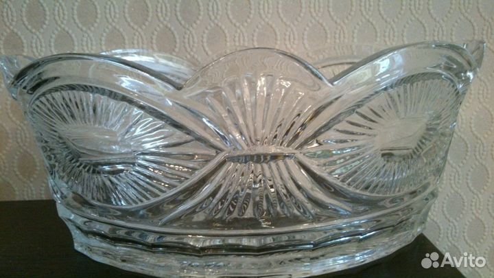 Вазы салатники ладьи хрусталь стекло Чехия СССР