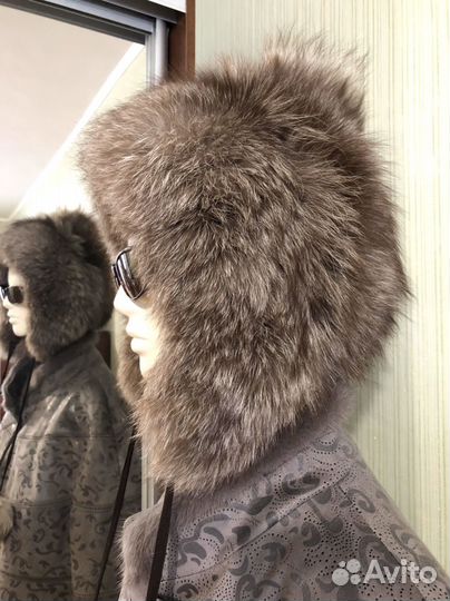 Шапка из меха чернобурки