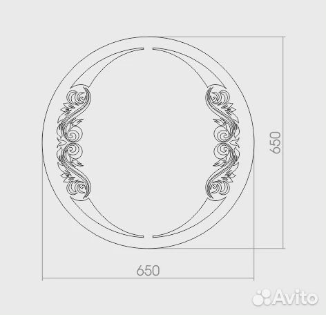 Зеркало silver mirrors D650 пескоструйный рисунок