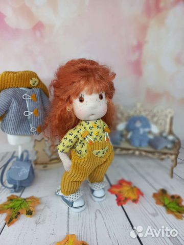 Интерьерная кукла ручной работы Рыжик