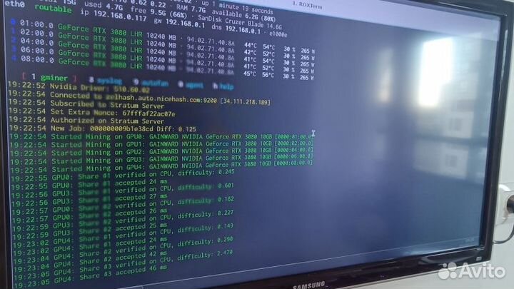 Ферма для майнинга на видеокартах RTX 3080