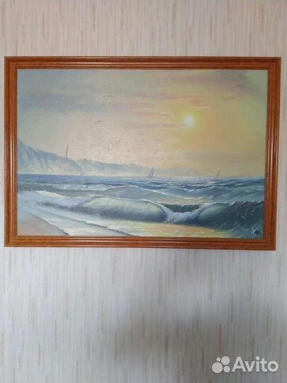 Картина маслом на холсте. Море волнуется