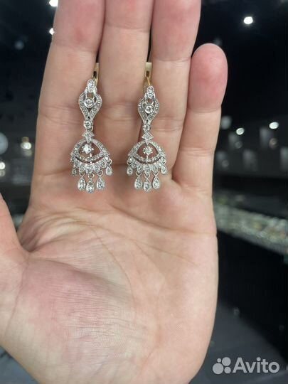 Бриллиантовые серьги 585