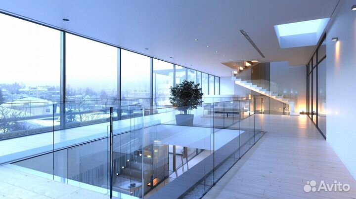 Стеклянные ограждения лестницы от производителя