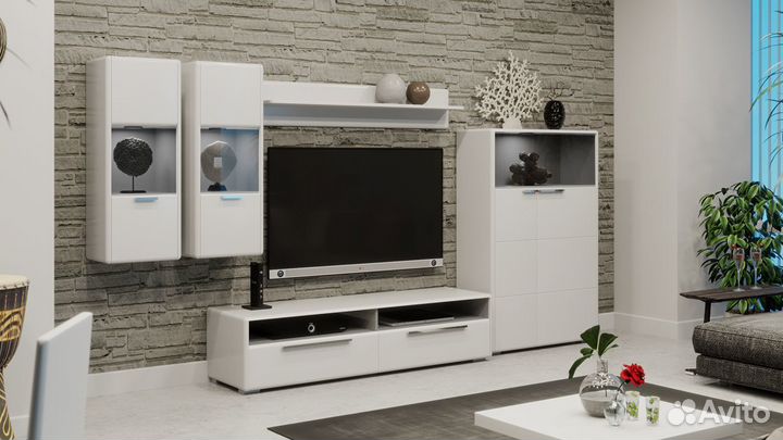 Полка настенная «Наоми» (Белый глянец)