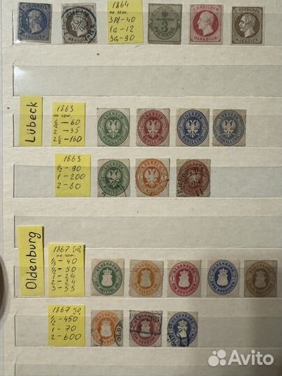 Почтовые Марки германских земель 19 век