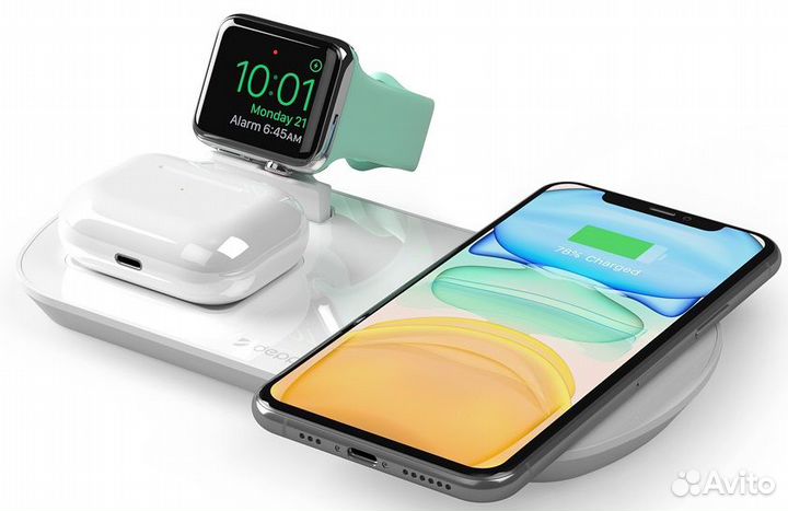 Зарядная Станция 3в1: iPhone +Watch +AirPods 17.5W