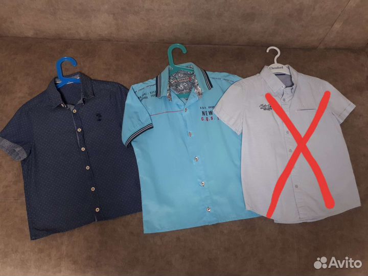 Рубашки, свитшоты, брюки для мальчика р. 128-134