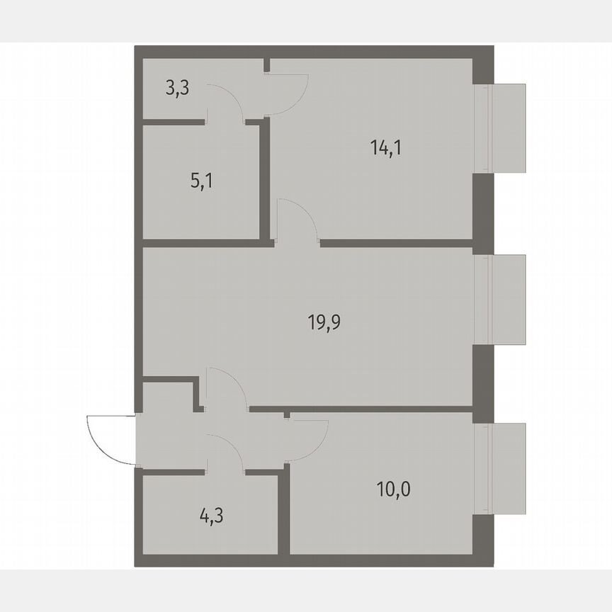 2-к. квартира, 60,4 м², 2/12 эт.