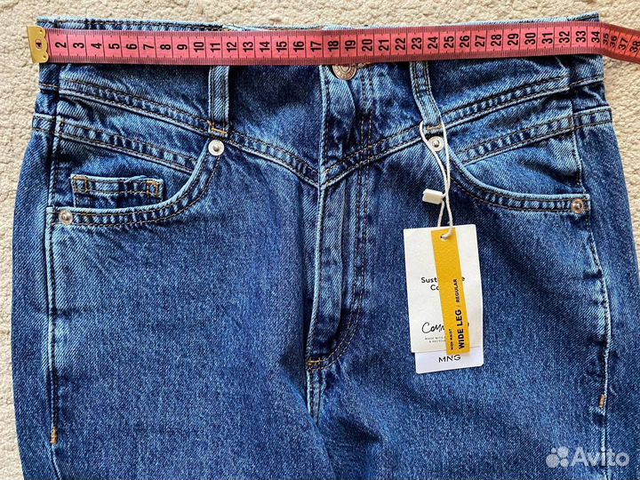 Синие джинсы mango wide LEG