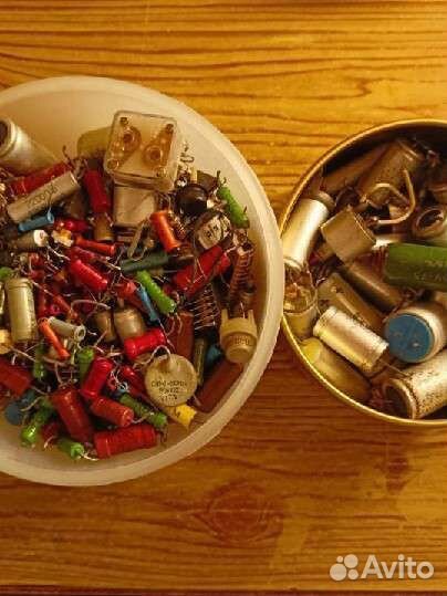 Радиодетали СССР, платы, конденсаторы