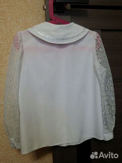 Блузка школьная нарядная для девочки р.122