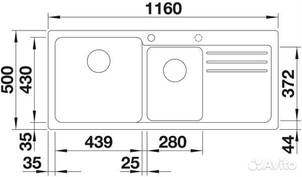 Кухонная мойка Blanco Naya 8 S Черный (Чаша слева)