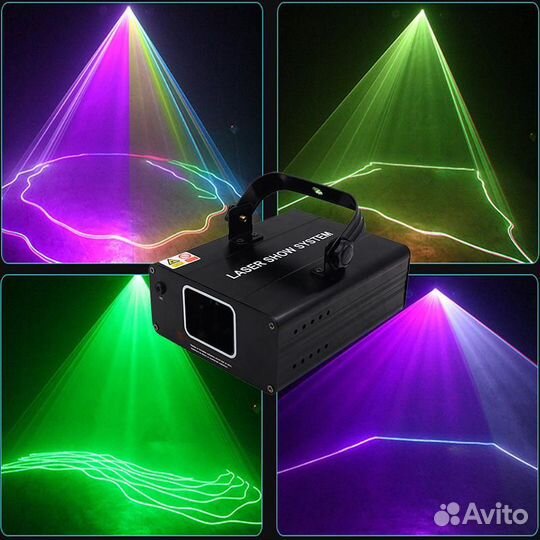 Лазер RGB. Светомузыка. Яркий, мощный.Новый