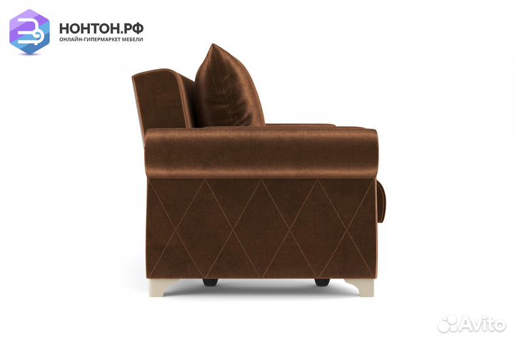 Диван книжка Порто М велюр коричневый