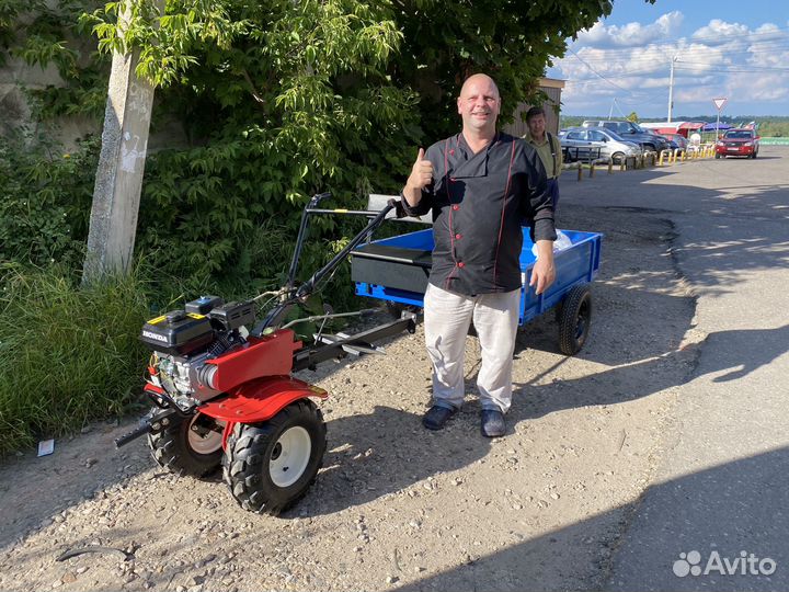 Мотоблок бенз Honda(Taiwan) +Телега 500(2х мест)