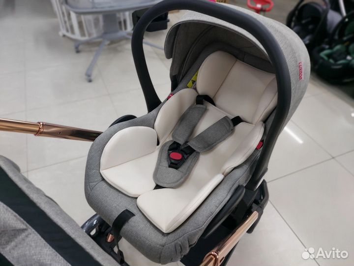 Коляска luxmom 788 2в1 серая