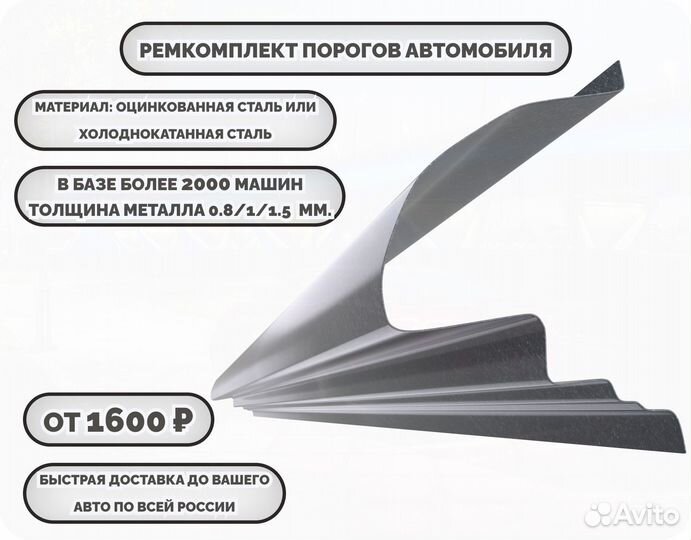 Ремкомплект порогов на автомобиль