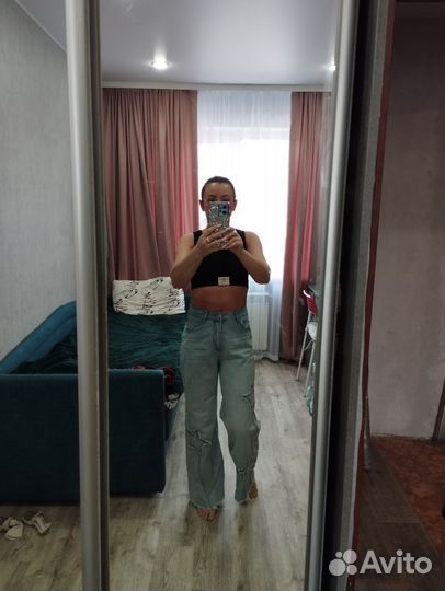 Джинсы палаццо, р 42