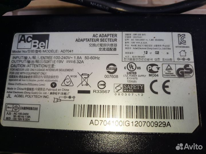 Блок питания 19v 6.32 ампера