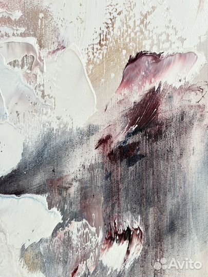 Картина маслом с абстрактными пионами. Пионы масло