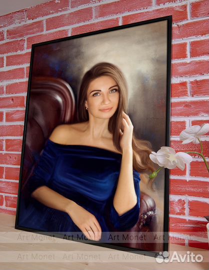 Портрет по фото на холсте. Арт 7049