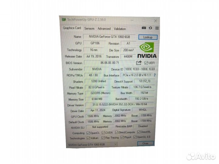 Palit dual GTX1060 6GB