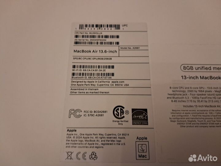 Apple MacBook Air M2 8/256, идеал