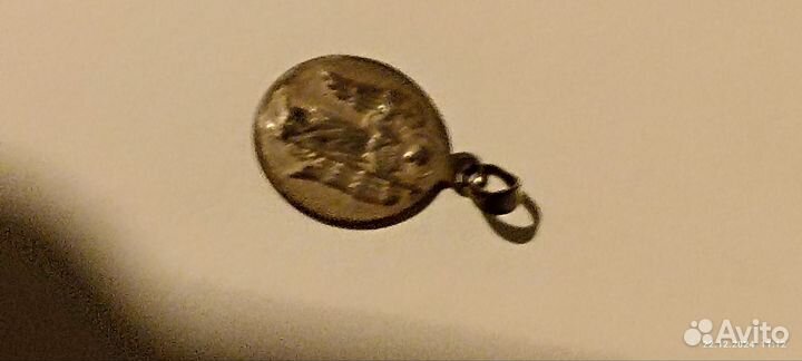 Подвеска жетон серебро